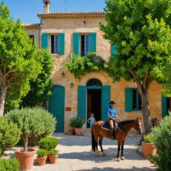Où peut-on louer une villa en Provence avec des ateliers de peinture et des balades à cheval?